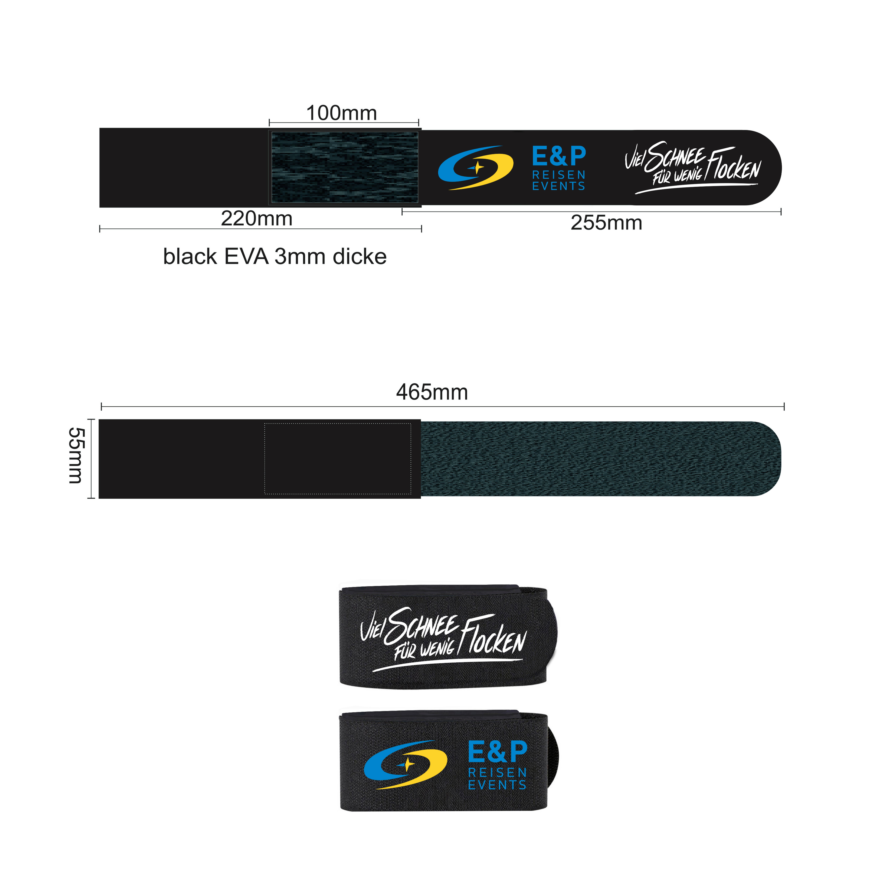 Velcro skistropper med logo - Profilartikler skistropper - vaca-praeg.com